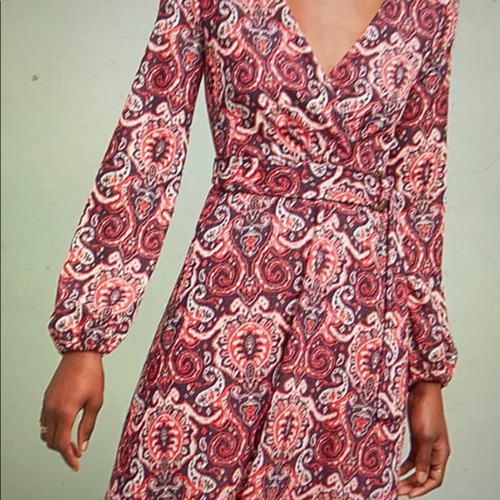 Maeve paisley belted midi dress
